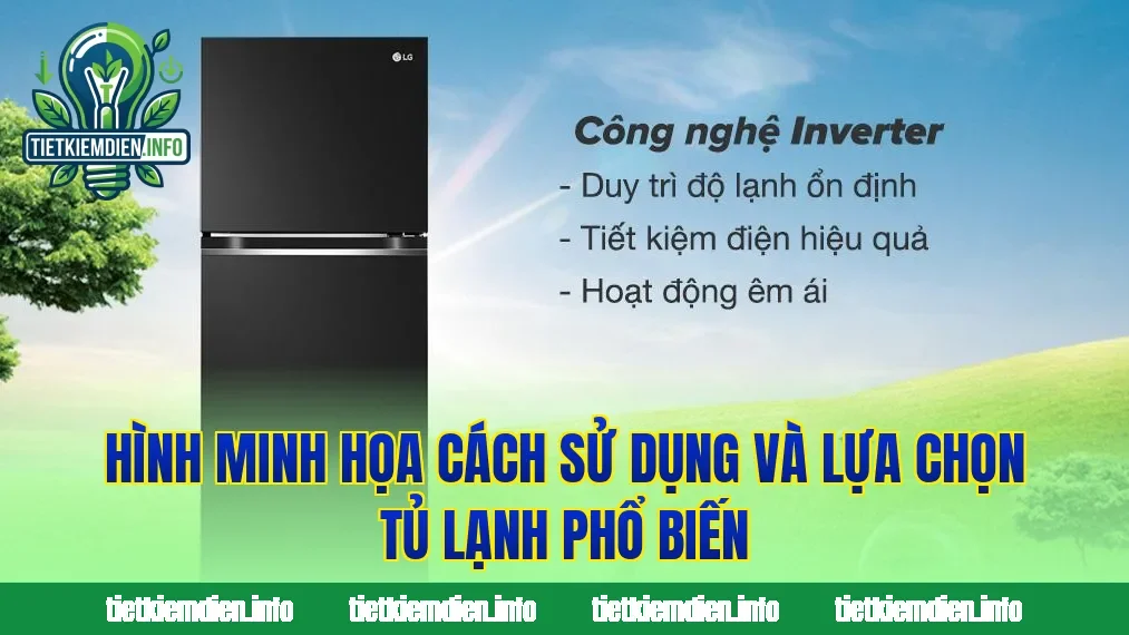 Hình minh họa cách sử dụng và lựa chọn tủ lạnh phổ biến