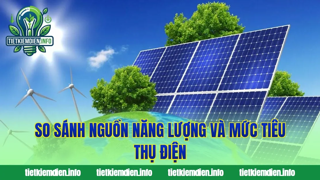 So sánh nguồn năng lượng và mức tiêu thụ điện