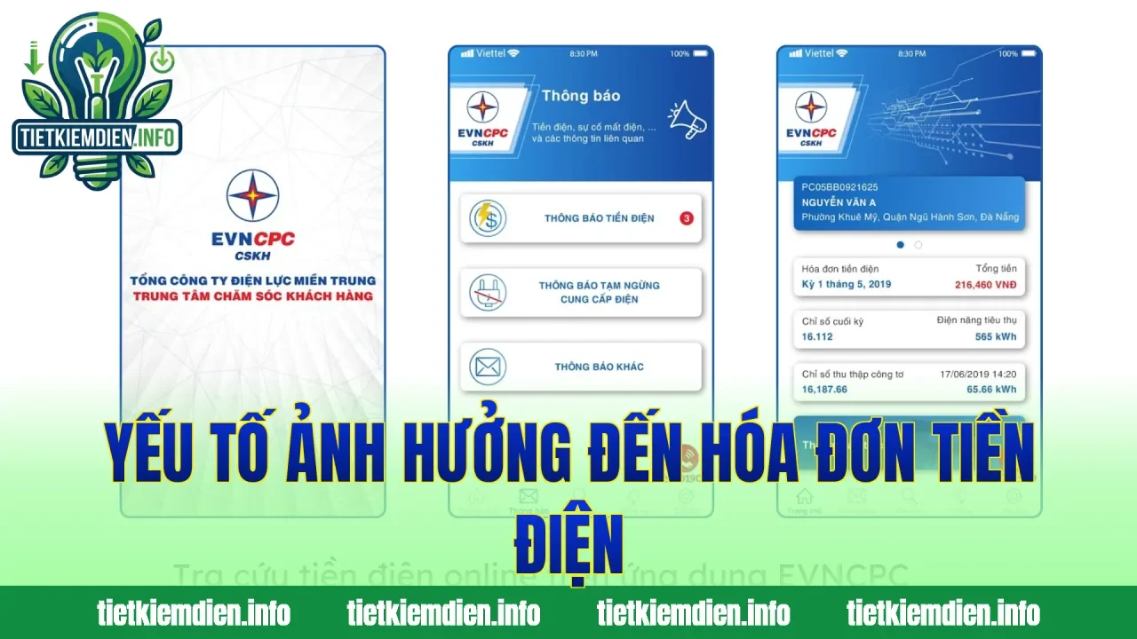 Yếu tố ảnh hưởng đến hóa đơn tiền điện